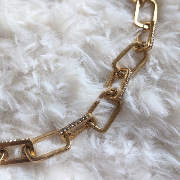 J CREW Pave U Link Chain Necklace - Picture 3 of 4